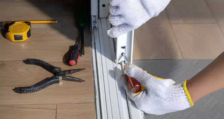 Backyard Sliding Door Track Repair in Pittsburg, CA